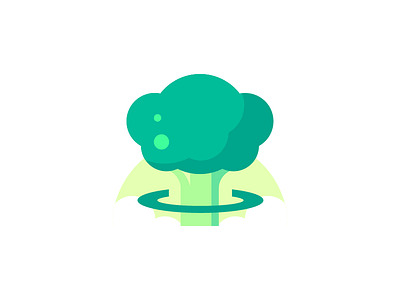 Broccoli boom branding broccoli design food icon logo mushroom cloud vector vegetable war