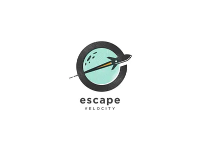 Escape designer e logo logo design negative space rocket space