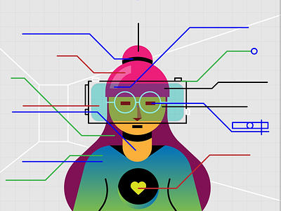 Anylising still shot - 28 abstracts aesthetic design face girl illustration space ui ux vr
