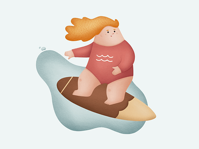 Oh, mama! I wanna go surfing! illustration