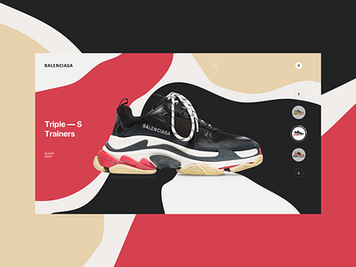 Balenciaga - Triple S Black Grey balenciaga colors concept e commerce fashion landing page mobile mobile first motion responsive shoes shop sneaker triple s ui ux