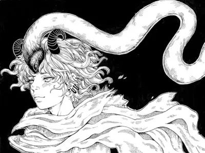 Third Eye chakras illustration ink ink drawing inktober manga manga art third eye