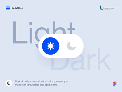 CopyCase - Dark Mode Switch 🌞🌜 animation app application dark dark mode design drive figma files interaction light switch ui user interface ux web webdesign webdesigner website