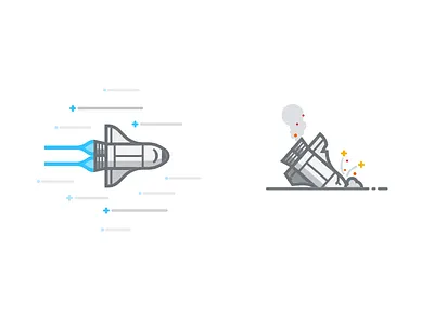 Spaceship failure illustration spaceship