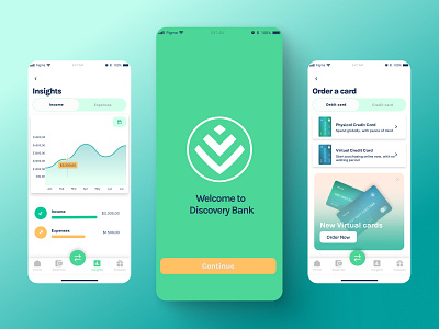 Fintech app | bank analytics app design bank banking figma fintech green insights ios mobile app product design ui design ux design welcome yellow