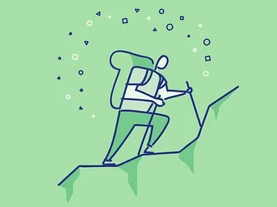 trekking flat illustration minimalist trekking vector