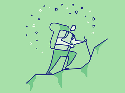 trekking flat illustration minimalist trekking vector