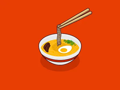 Isometric Ramen Bowl bowl chopsticks isometric noodles ramen