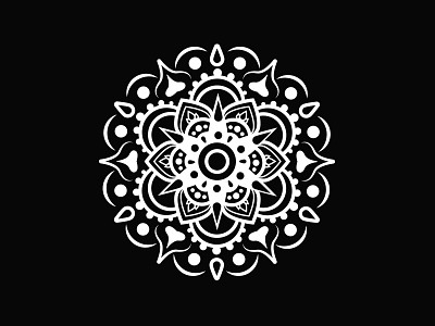Mandala adobe illustrator black and white delicate illustration india india ink indian mandala openwork pattern rotation round tracery vector