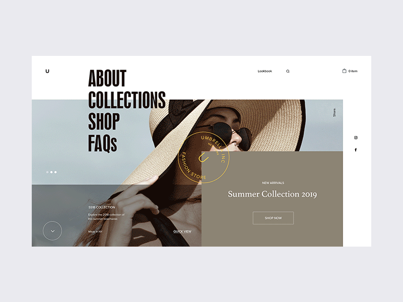 Umbrella Clothing - Homepage Animation anim clothing brand contact page ecommerce design fashion graphicdesign interaction interface landing page layout design online store shop typogaphy ui ux web web designer webdesign webpage website