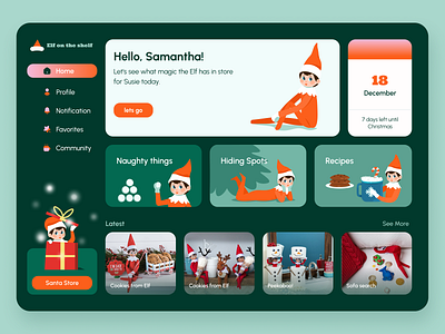 Elf on the shelf | Desktop App branding design gift shop illustration interface mobile app online shopping shopping app ui uiux ux