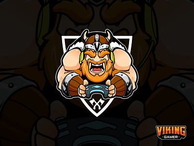 Viking Gamer cartoon gamer gaming macsot viking viking character viking gamer viking mascot warrior mascot