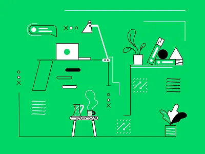 Guidelines abstract coffee design illustration outline plants vector work workspace