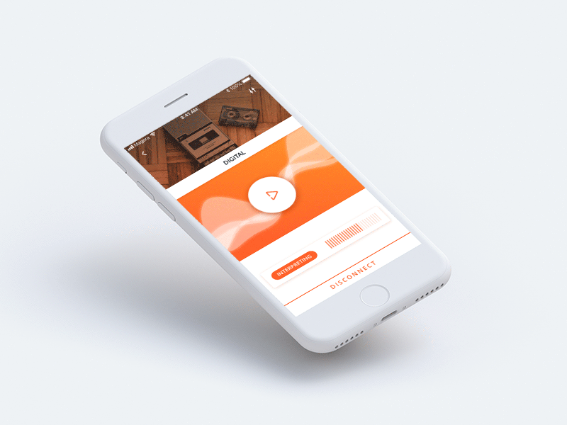 Translation App after effects animation audio listening orange player sketch sound translate video