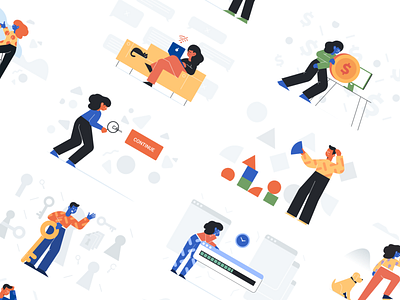 Unruly Illustrations 404 ai app application background craftwork eps error 404 flat illustration illustrator landing site story svg vector walkthrough web web page website
