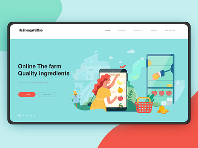 Hezhongweidao Landing Page Illustration illistration ui