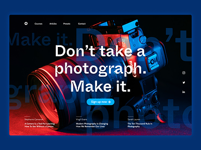 Photography Website courses landingpage photography product design typography ui uxui web design webdevelopment website