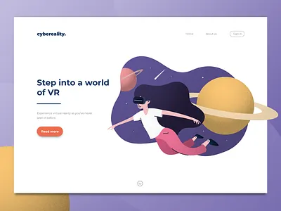 VR Landing page flat illustration illustration landing page vector virtual reality vr