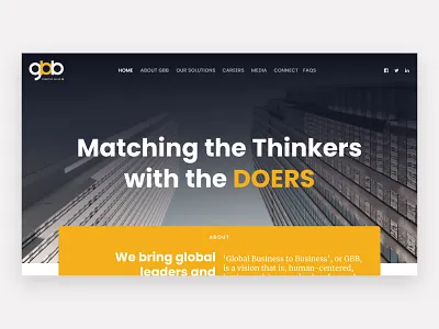 GBB©- Building Markets, Building Ideas. landing page real estate rebranding site ux ux ui website