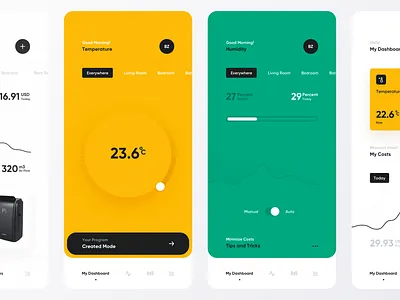 Smart Home - Mobile Dashboard app application cart clean dashboard dashboard app design graphic home home app ios minimal mobile mobile app movade smart smart app smartphone ui ux
