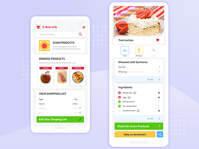 Food Information App - Food Information Page app app design minimalist ui ui design ui ux ux ux design