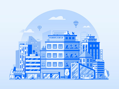 Line Modern City Urban Concept architecture banner city cityscape environment flat design illustration landscape line art skyline urban