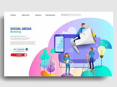 Modern flat design concept of web page app background business design desktop development digital flat graphic design homepage illustration internet landing layout marketing mobile page ui ux vector