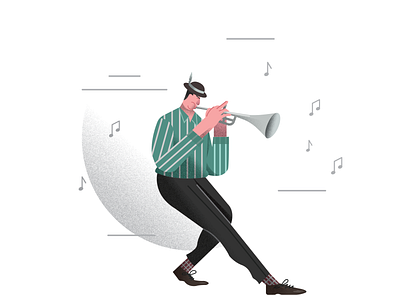 Jazz Trumpet Player character design illustration jazz concert jazz festival jazz illustration jazz school people illustration trumpet illustration trumpet player