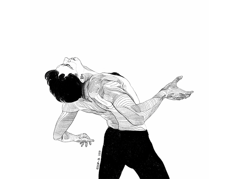 Grief 2d 2d animation animation black and white frame by frame gif illustration line art loop model motion graphics