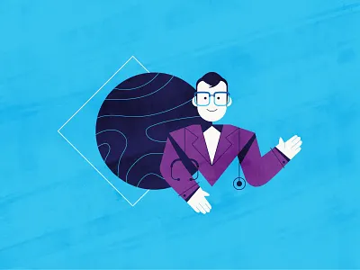 Doctor art artwork blue care doctor health illustration man purple smart style vector
