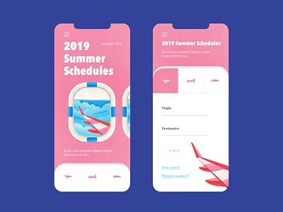 Trip Planner - Mobile App app color design illustration mobile pink summer travel trip ui ux vector web