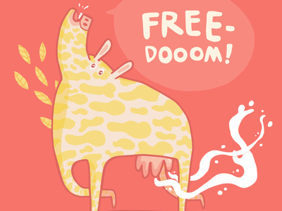 Freedom Cow adobe draw adobe illustrator animal drawing cow cows drawing free illustration illustrator milk milky vector illustration vegan