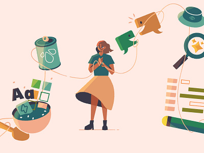 are YOU the next design system champion? 👀 blog character clean design system drawing experiment icons illustration illustrator inspiration onboarding progress simple sketch style vector wip