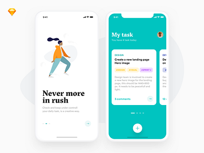 Mytask Free App app color creative dashboard design illustration material ui ux