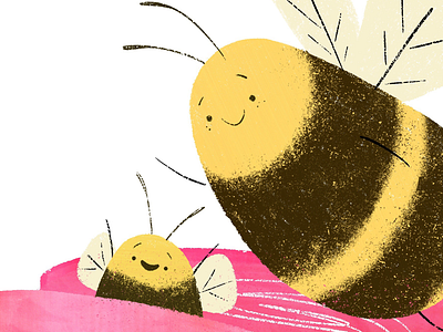 Bee-ing in the moment animals bee bees character design childrens book childrens literature illustration illustrator kidlit kidlitart kids illustration spring story storytelling visual development