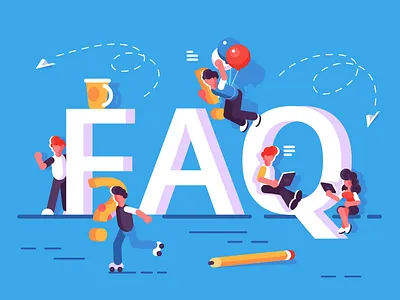 FAQ answer big letter business business people character chat communication customer design faq flat frequently asked questions illustration office people query question solution team vector