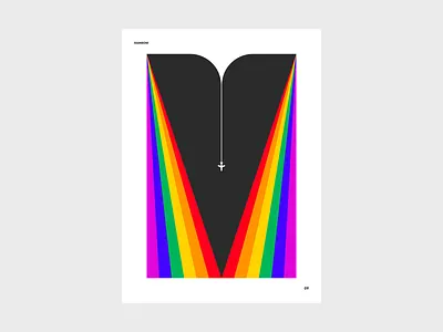 Rainbow black colors colors palette fly geometric graphic design plane poster poster art rainbow shapes universe