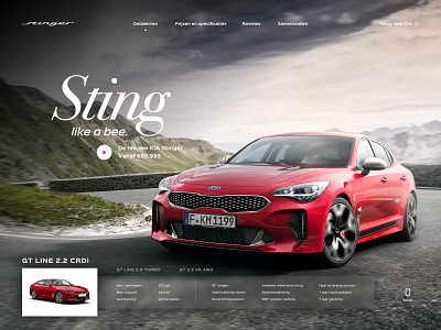 Kia Stinger webpage automobile car chevrolet hyundai kia kia stinger landing page road specs stinger toyota ui user interface webdesign