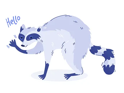 Say Hi! animal illustration character design cute animal illustration raccoon vector illustration