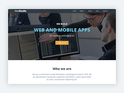 DevStudio – Bootstrap Theme for Web Development Agencies bootstrap bootstrap 4 bootstrap template bootstrap theme css developers freelance business freelancer html5 marketing responsive startup theme web development company web development services webdeveloper website template