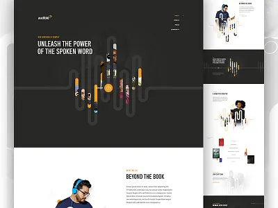 About Audible - Concept about audio clean collage landing sound timeline white space