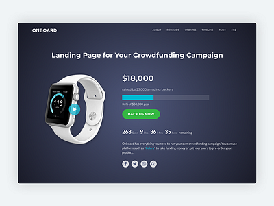 Onboard - Bootstrap Template For Crowdfunding Campaigns bootstrap bootstrap template bootstrap theme crowdfunding crowdfunding campaign css html html5 landing page marketing responsive startup theme website template