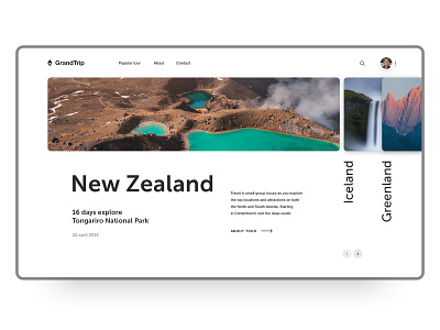 Grand Trip design figma new zealand photoshop tour travel ui ux user experience design user interface web webdesign webdesigner вебдизайн дизайн
