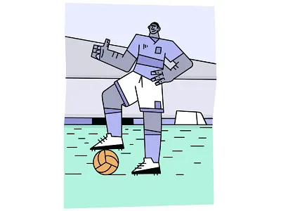 Soccer Player animation apple character character design characterdesign design dude football guy illustration ipad ipadpro isaac claramunt isaacclaramunt old player oldstyle player procreate soccer stadium