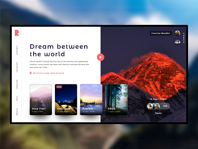 Trekking Camp adobe xd branding camp landing page trekking web
