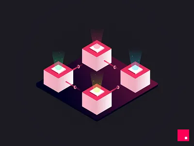 Data Center - Illustration concept data center design gradient illustation invision studio ui vector