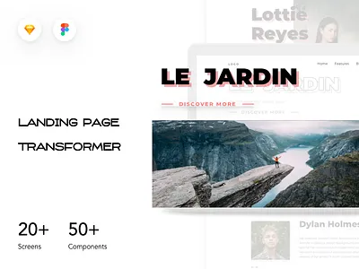 Landing Page Transformer constructor design flat interface landing landing page minimal ui ui kit web website website builder