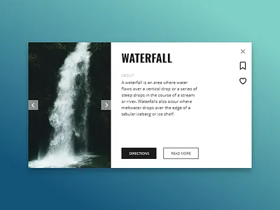 Info Card 045 adobe xd button daily ui dailyui design flat icon minimal minimalistic photo type typography ui ux waterfall web website