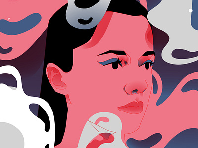 Smokes abstract composition design girl girl illustration gradient illustration laconic lines minimal portrait portrait illustration poster smokes smokes illustration vector vector portrait woman woman illustration woman portrait