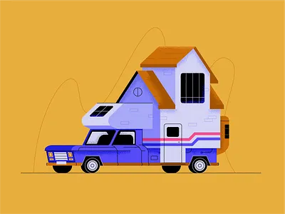 Caravan apartment auto camper campervan car caravan home house vehicle window